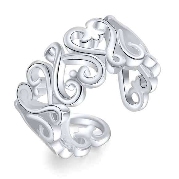 Jewelry - 💎 Heart 925 Sterling Silver Ring Adjustable Minimalist